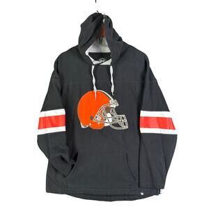 Cleveland Browns 47 NFL Fleece Pullover Hoodie Sweatshirt Striped Arms Men Large